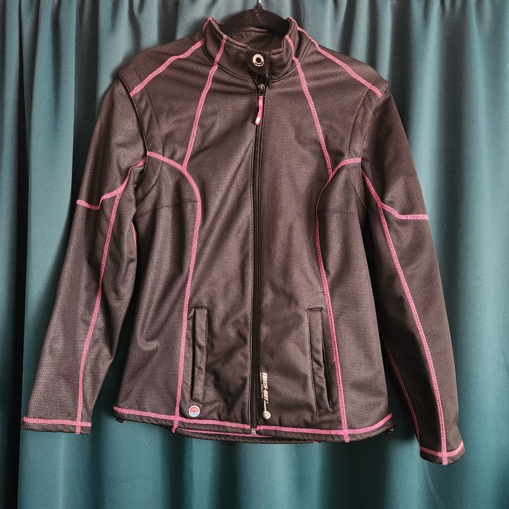 Women's Freezeout Thermal Black Jacket with Pink Accents